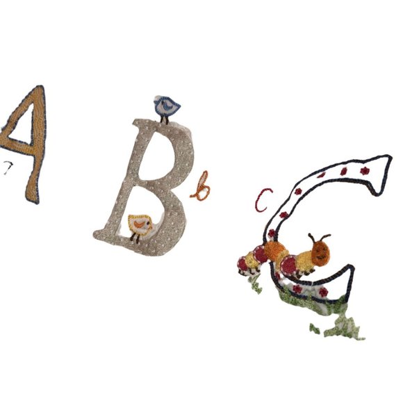 Pottery Barn Kids ABC embroidered alligator bird caterpillar lumbar pill… - Picture 4 of 5